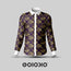 Gold Purple Floral- Men's Formal Satin Shirt