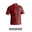 Red Geometry - Mandarin Collar Polo T-shirt